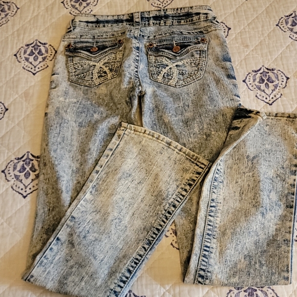 Wallflower Acid Wash Boot Cut Jeans Sz 0 - Picture 2 of 7